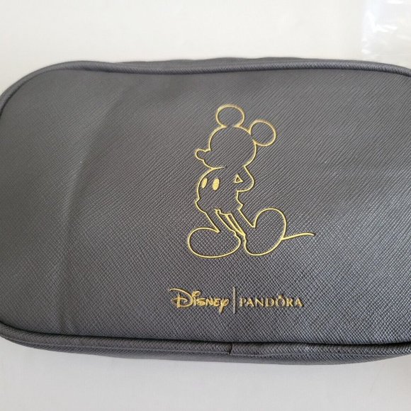 Disney Pandora Mickey Grey Crossbody Mini Clutch Purse Bag Wristlet Strap 4 x 7 - Picture 2 of 5